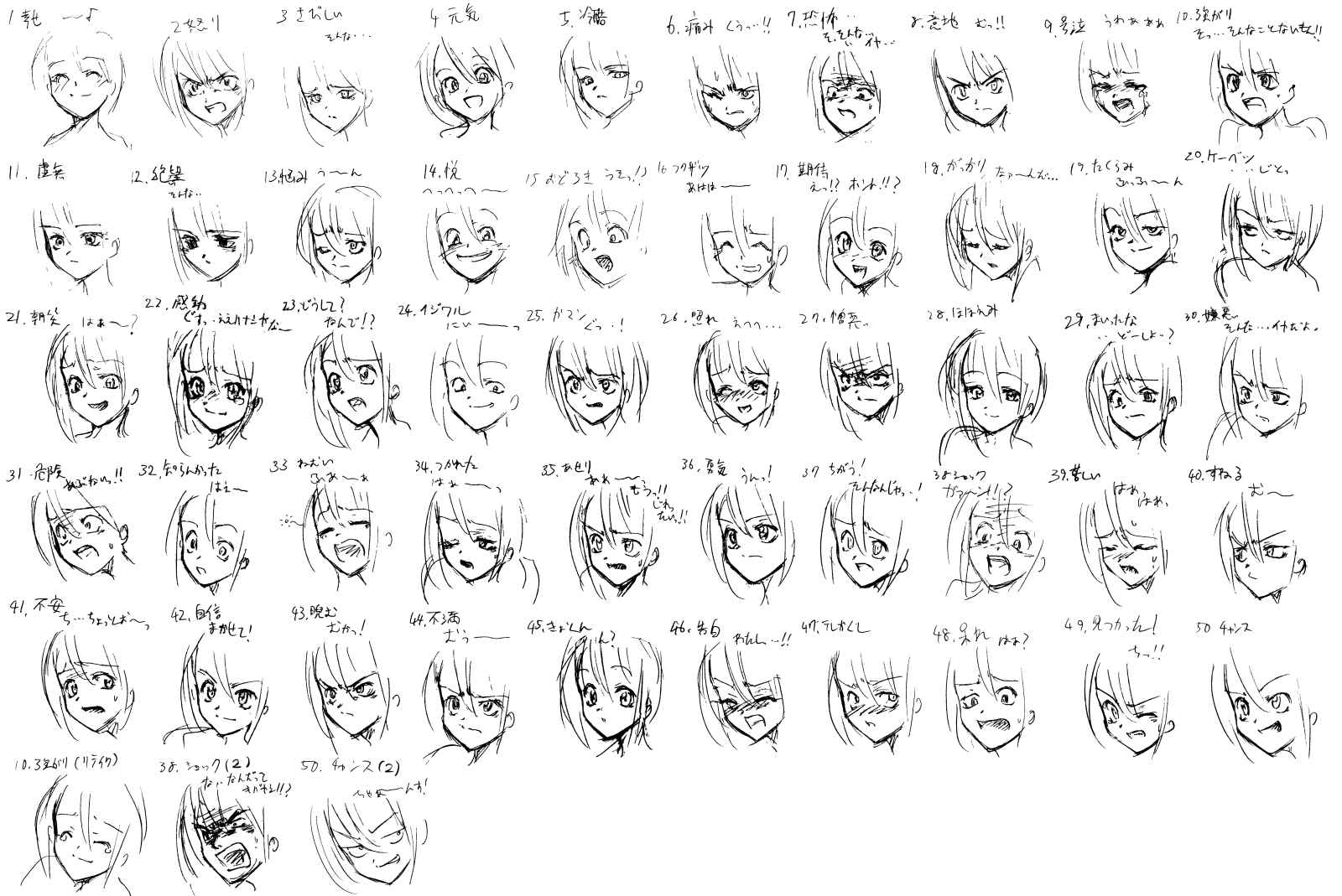 60 Manga and Anime Expressions by goosebump91 on DeviantArt