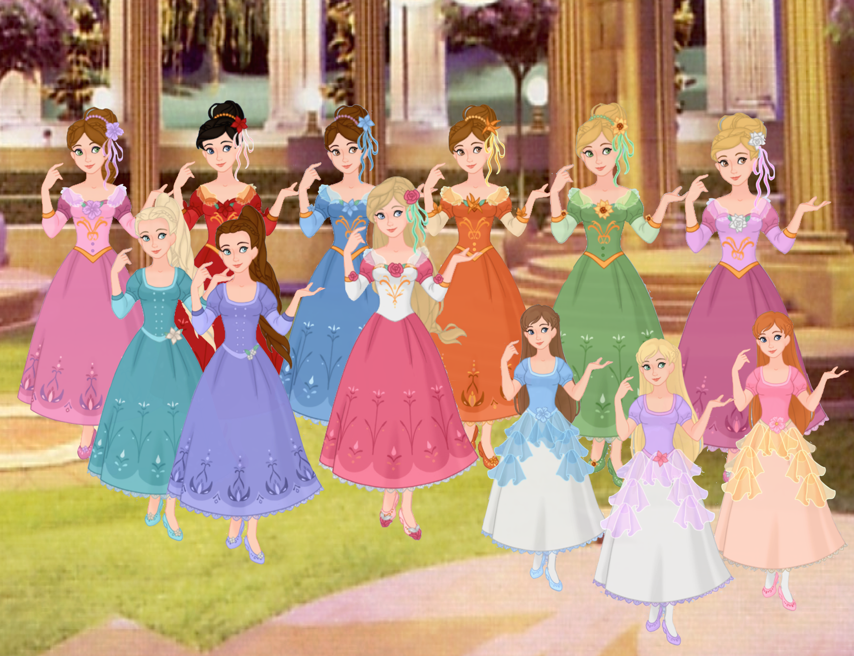 12 dancing princesses names