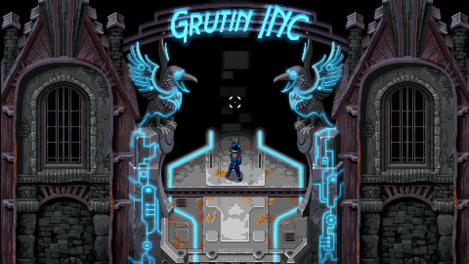 Grutin, incorporated, has a great art deco meets blue cybernetic look to it.