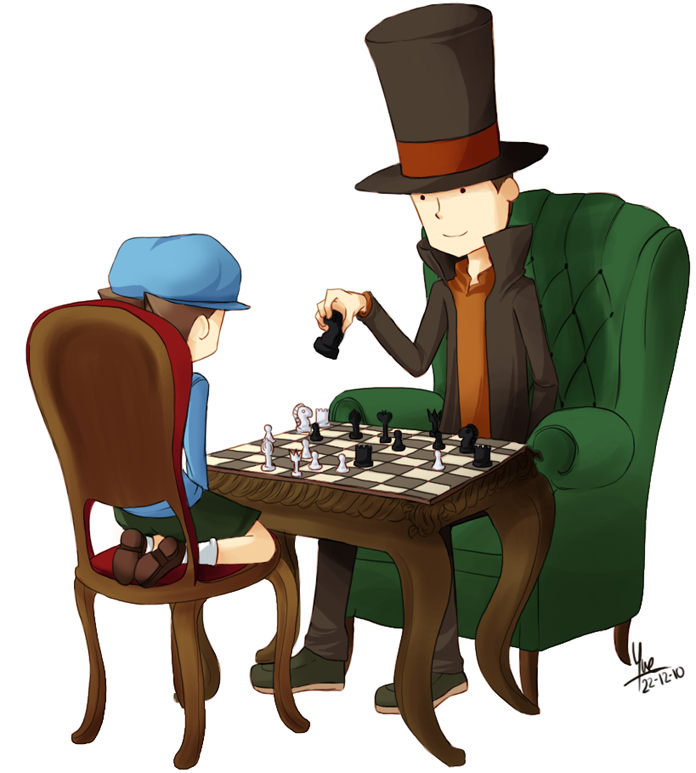 the Professor Layton and Chess by mayumi-yue