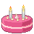 Raspberry Cake with candles 50x50 icon
