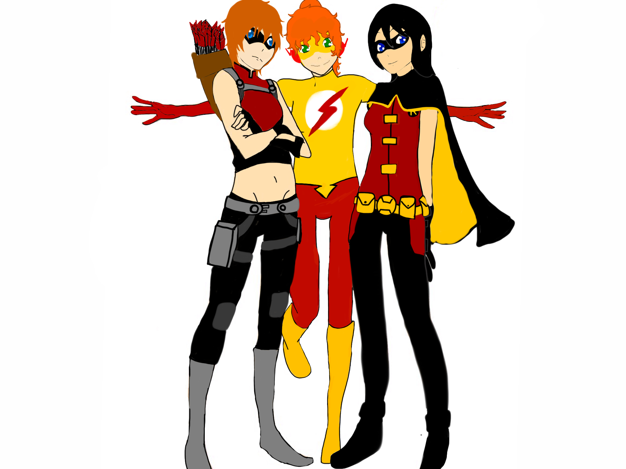Young justice fem robin kid flash and red arrow by ...