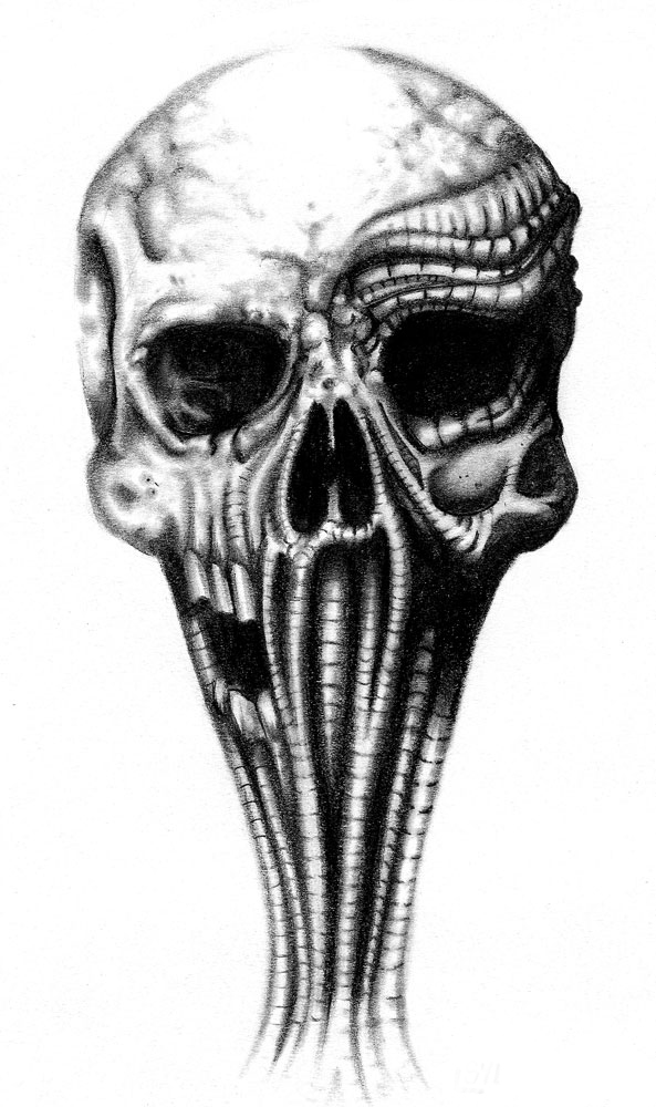 biomech skull by sylviusart on DeviantArt