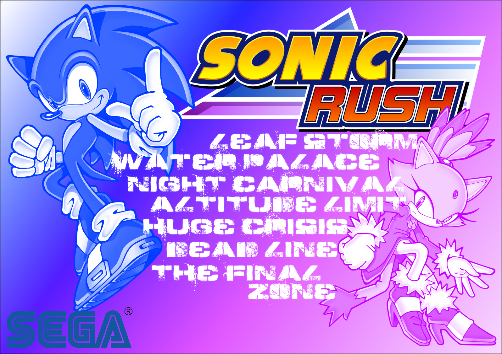 Sonic Rush - Stages - Poster - Sonic and Blaze by BingotheCat on DeviantArt