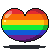 Floating Gay Pride Heart Icon by Kiss-the-Iconist